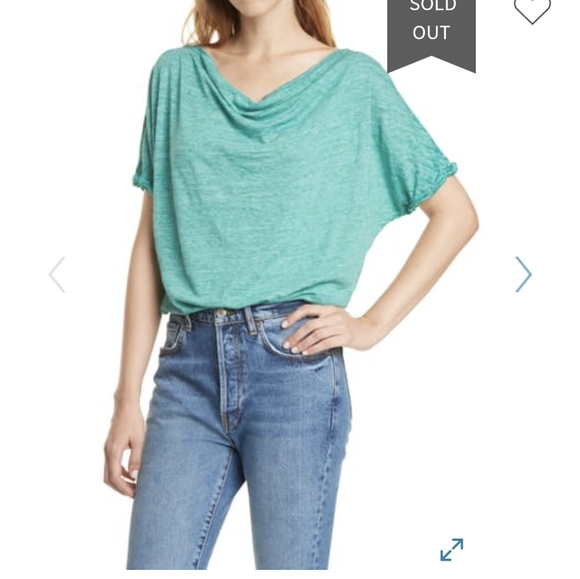 Free People Astrid Drop Back Tee Sz: M NWT $58 - Picture 1 of 9